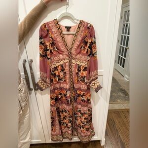 Floral Maxi Dress in Pink and Black